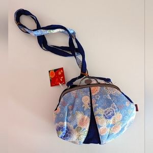 Japanese Floral Blue Purse